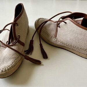 Beige and Brown Espadrille Shoes
